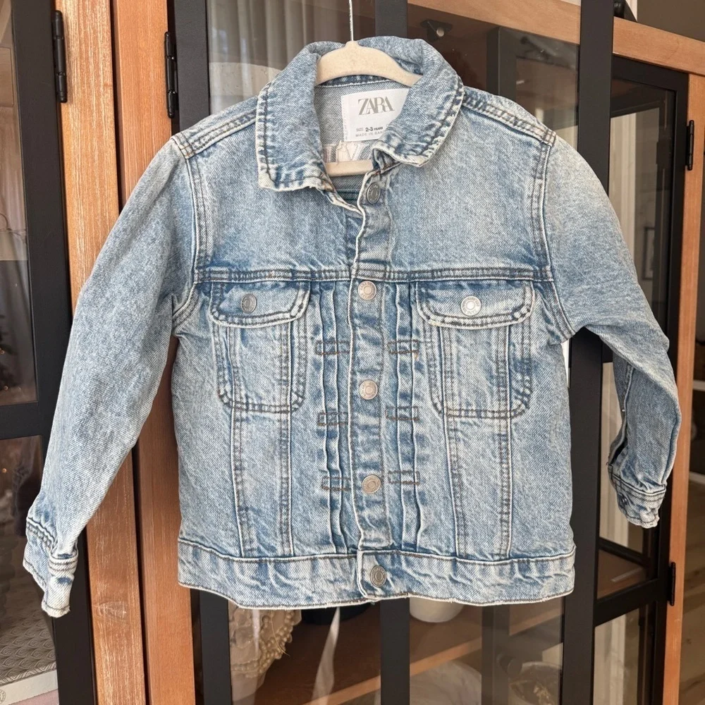 Zara Kids Olivia embroidered personalized denim jacket toddler girl monogrammed